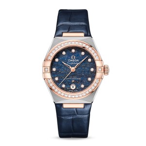 Omega constellation co-axial master chronometer 29mm dames horloge blauw O13128292099003