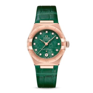 Omega constellation co-axial master chronometer 29mm dameshorloge groen O13153292099002