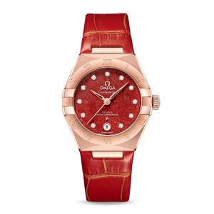 Omega constellation co-axial master chronometer 29mm dames horloge rood O13153292099003
