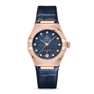 Omega constellation co-axial master chronometer 29mm dames horloge blauw O13158292099006